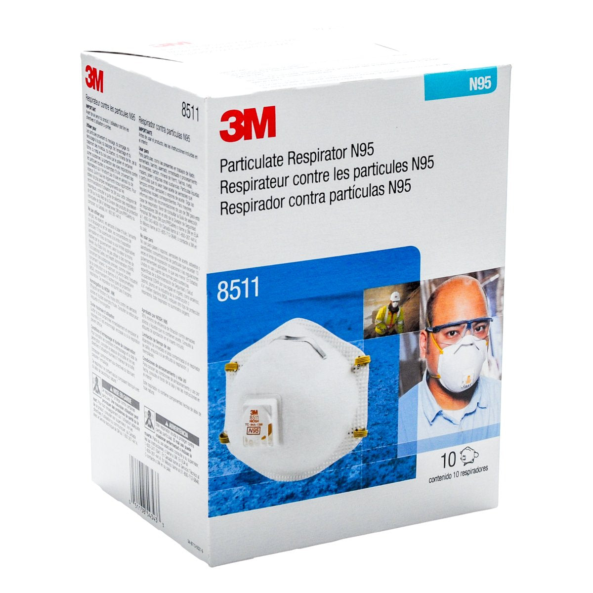 3M™ N95 Particulate Respirator - 8511 - 10pk